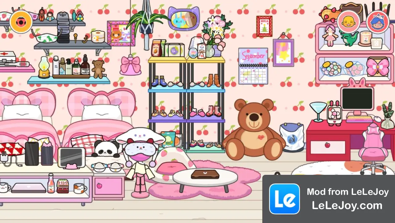 女朋友住在一起（很多化妝品，寵物）