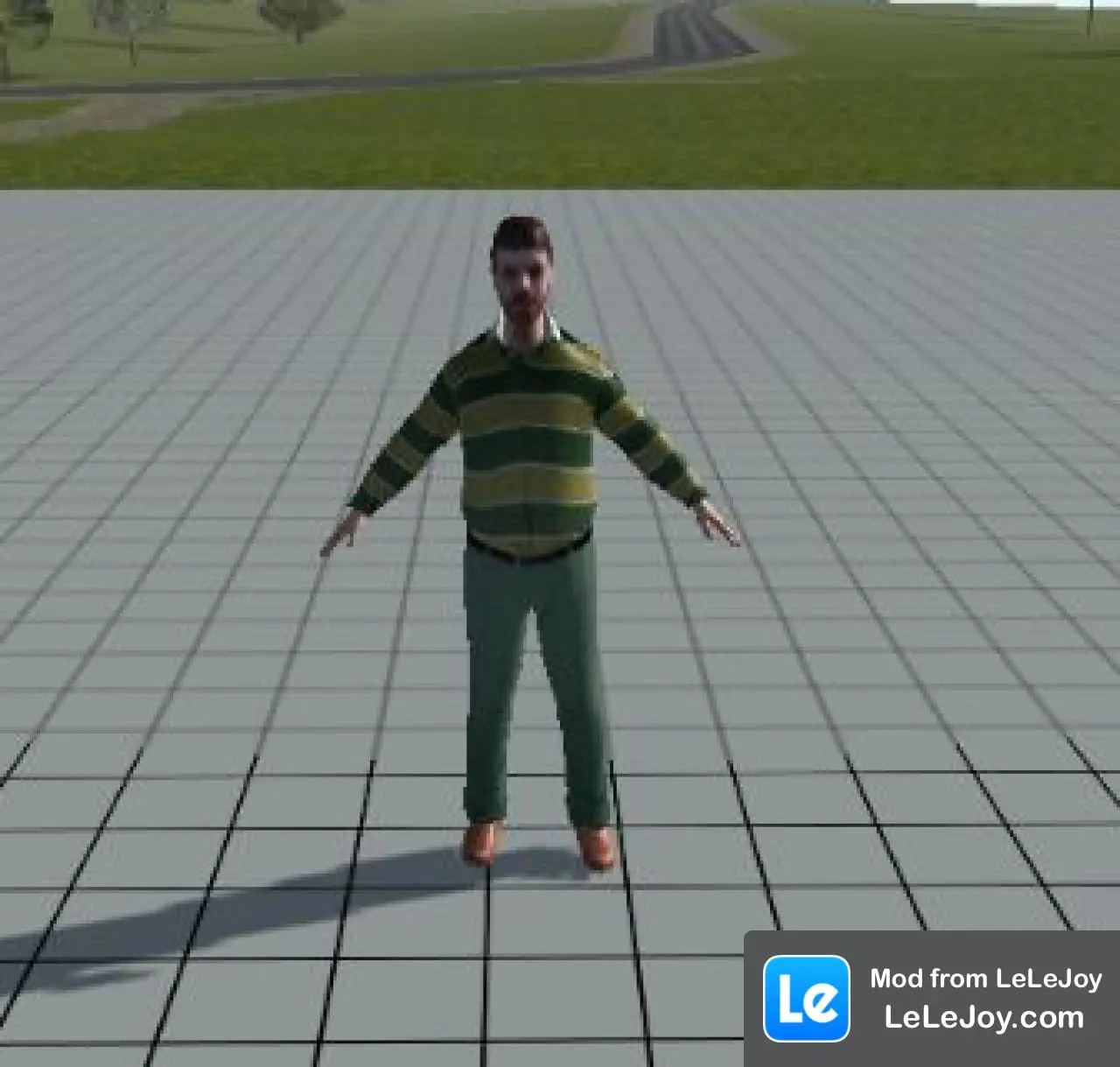 Striped shirt men's character model