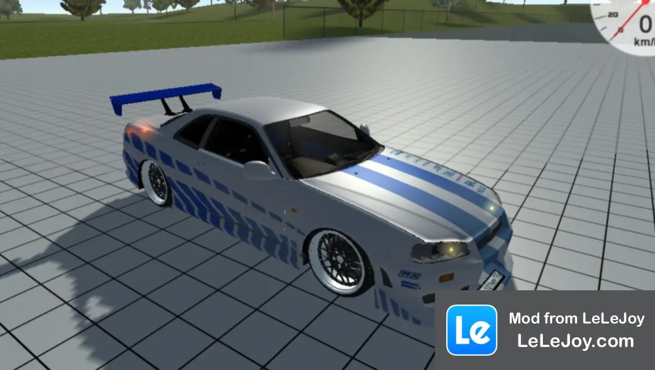 Nissan SKYLINE R34 cool neon light modification