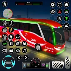 Aksi 3D Parkir Bus Modern