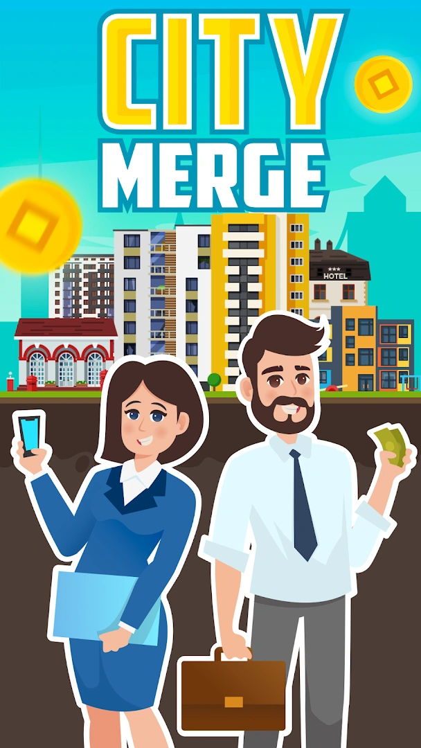 City Merge - idle building bus