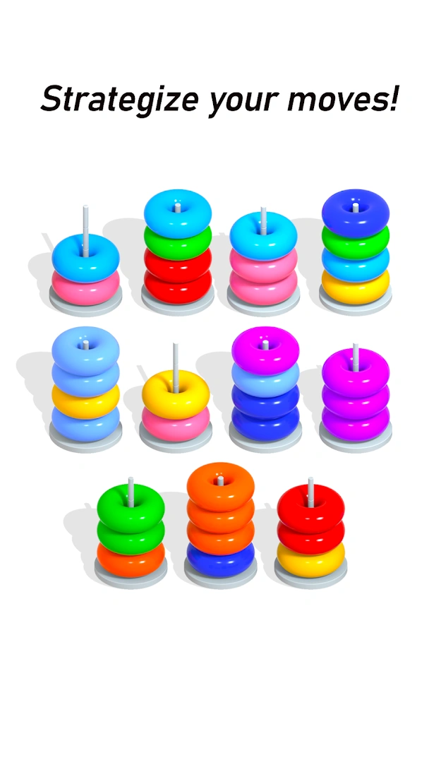 Color Hoop : Ring Sort ASMR 3D