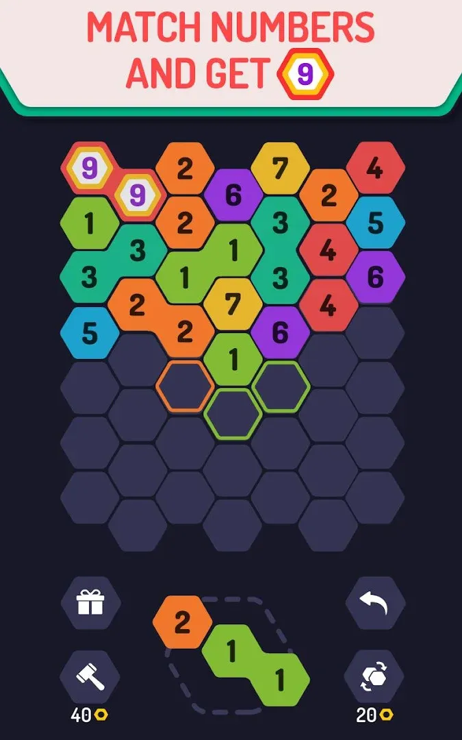 UP 9 Hexa Puzzle! Merge em all